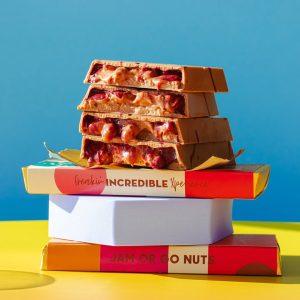 New Launch – Jam or Go Nuts | Box of 6 Peanut Butter & Jam Blondie Chocolate Bars by FIX